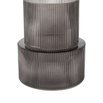 Anko Ribbed Smoke Glass Vase