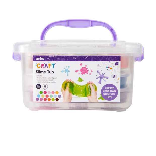 18 Pack Coloured Slime Tubs with Tools