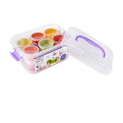 18 Pack Coloured Slime Tubs with Tools