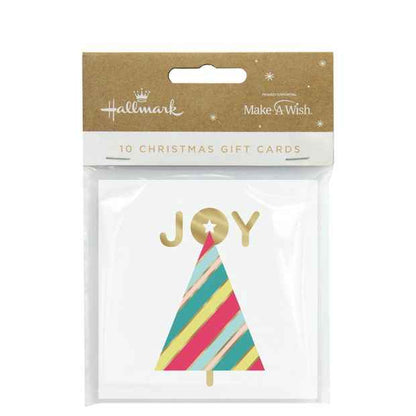 10 Pack Hallmark Christmas Gift Cards - Merry Lettering