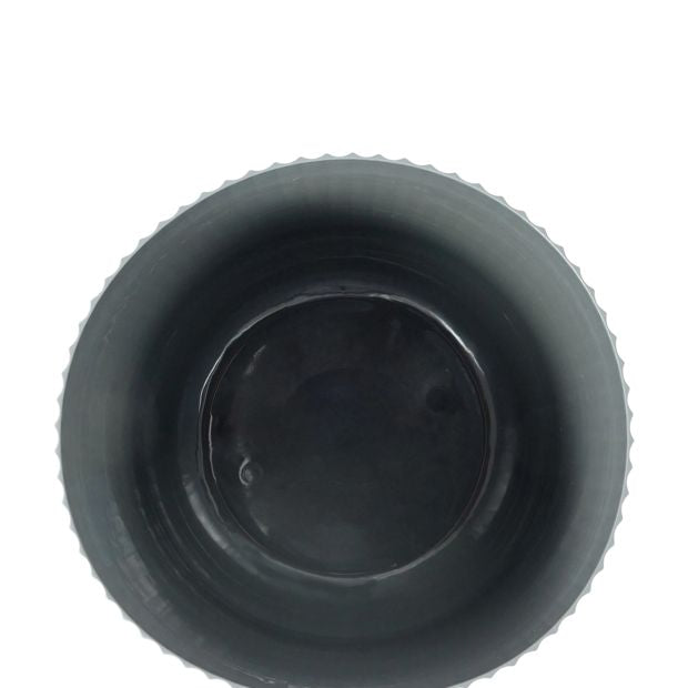 Anko 38cm Linear Plastic Pot - Dark Grey