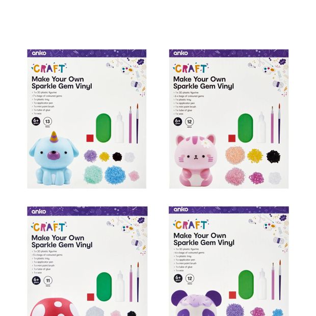 Anko Make Your Own Sparkle Gem Vinyl Set - Assorted