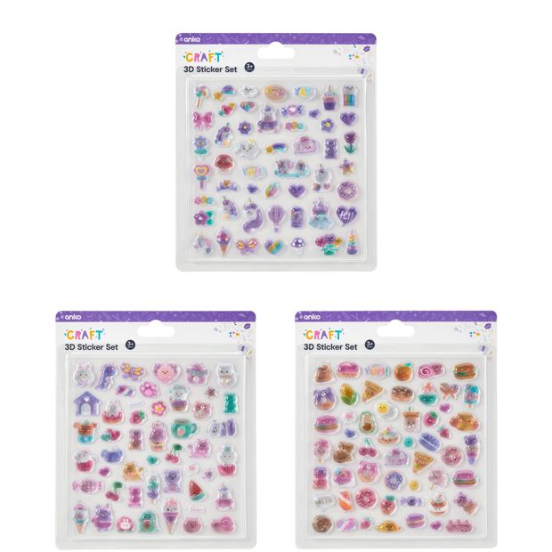 Anko 3D Sticker Sheet - Assorted