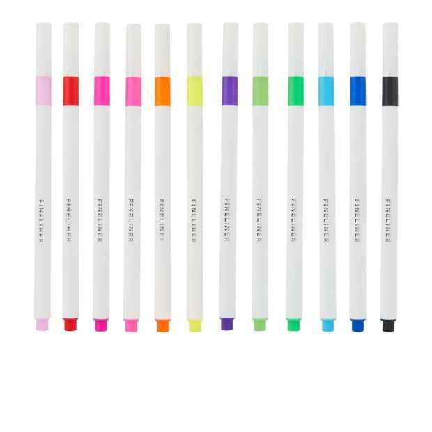 12-Pack Fine Tip Colouring Markers