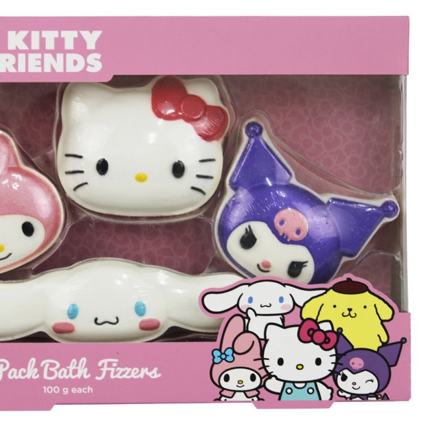 4 Pack Hello Kitty and Friends Bath Fizzers 100g