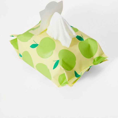 Biodegradable Facial Wipes - 40 Pack, Green Apple & Aloe