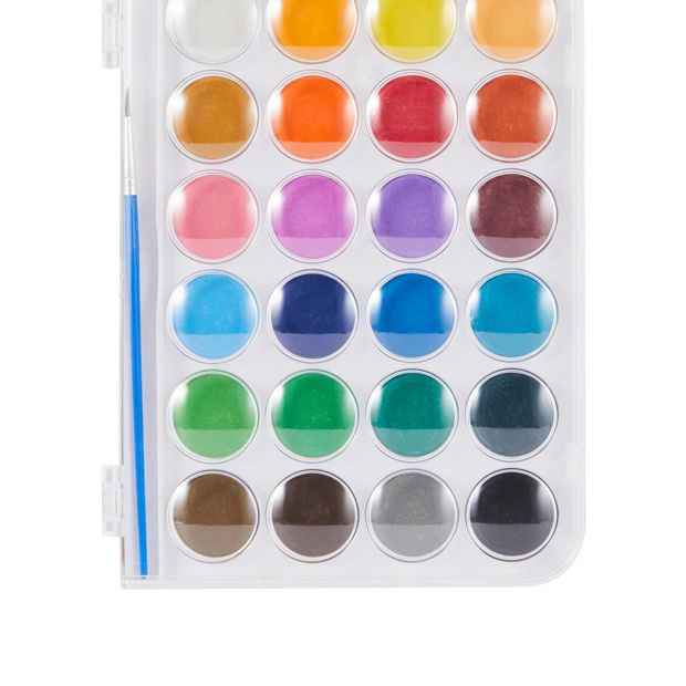 25 Watercolour Paint Palette with Brush