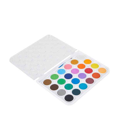 25 Watercolour Paint Palette with Brush