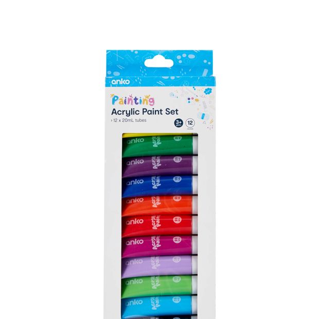 Anko 12 Pack Acrylic Paint Set