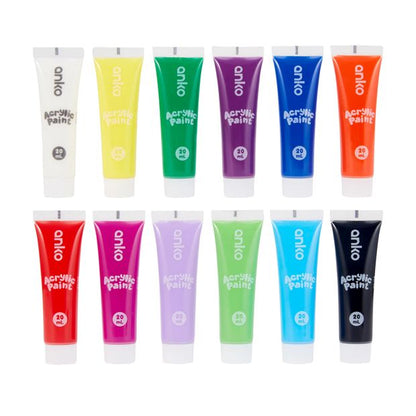 Anko 12 Pack Acrylic Paint Set