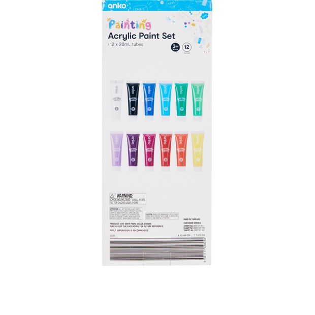 Anko 12 Pack Acrylic Paint Set