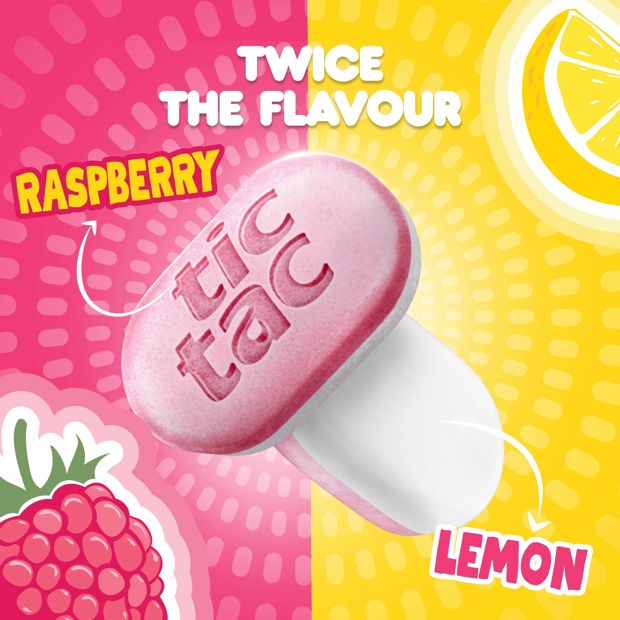 Tic Tac Two 38 Pack Raspberry & Lemon Sugar Free Mints 38.5g