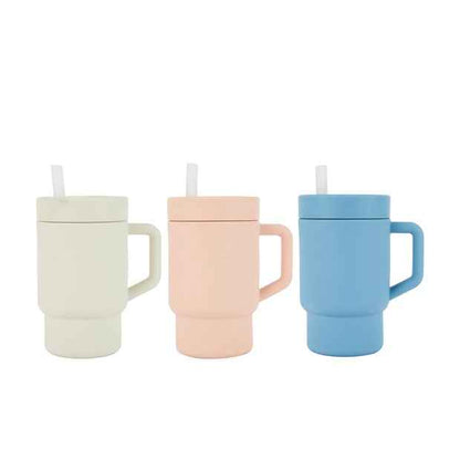 Silicone Sippy Cup with Straw - Assorted Colours