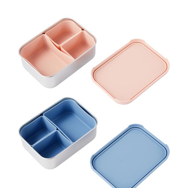 Anko Stainless Steel and Silicone Snack Box - Assorted