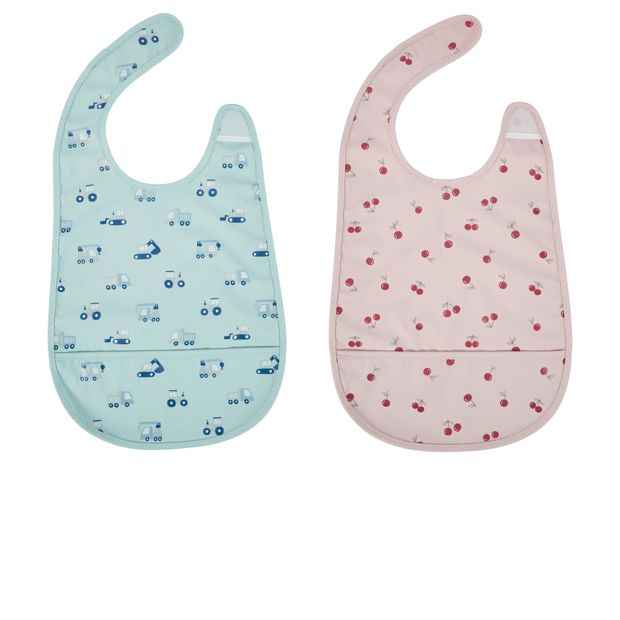 2 Pack Baby Food Catching Bibs - Assorted