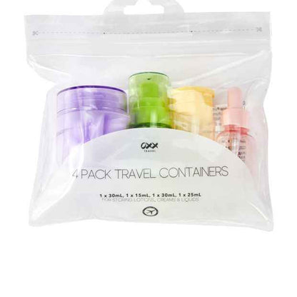 4 Pack Travel Bottles & Jars