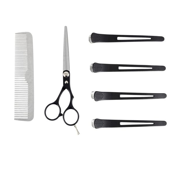 OXX Cosmetics 6 Pack Hairdressing Scissor - Comb & Clip Set