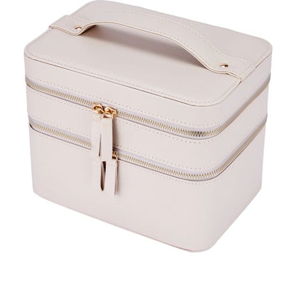 OXX Cosmetics Double Tier Hard Makeup Organiser Case - Beige
