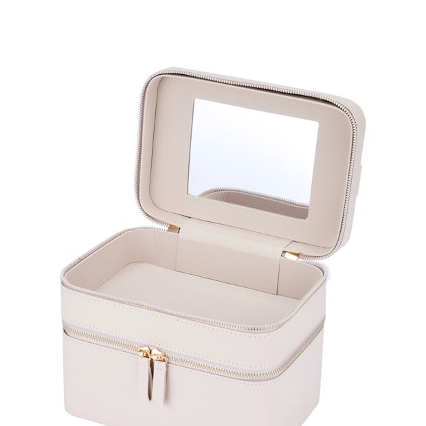 OXX Cosmetics Double Tier Hard Makeup Organiser Case - Beige