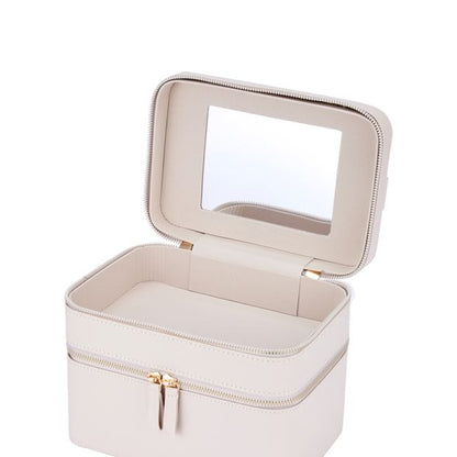 OXX Cosmetics Double Tier Hard Makeup Organiser Case - Beige