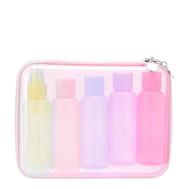 5-Piece Travel Toiletry Bottle and Case Set