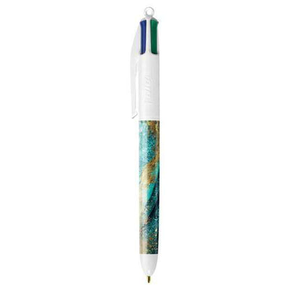 3 Pack BIC 4 ColoursÂ Marble Design Ballpoint Pens