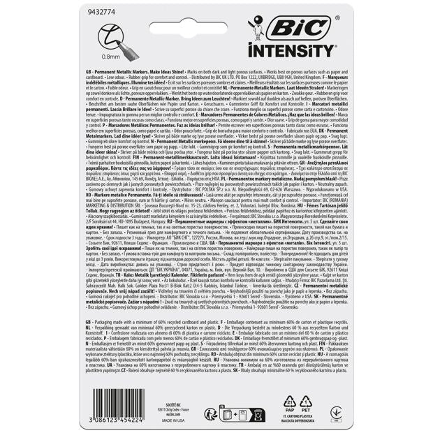 5 Pack BIC Intensity Permanent Metallic Markers