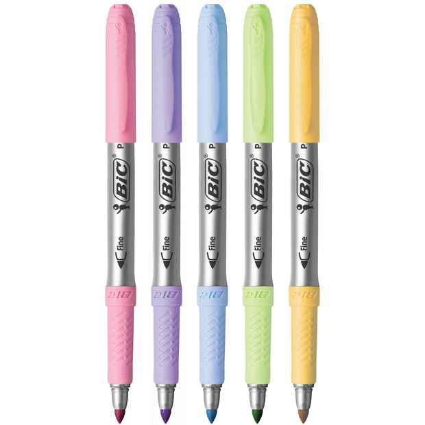 5 Pack Pastel Permanent Markers