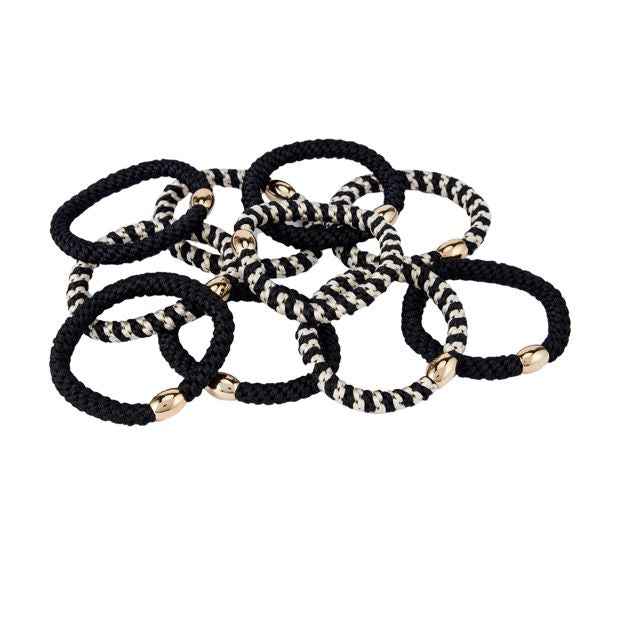 OXX Haircare 10 Piece Hair Elastics - Black and White