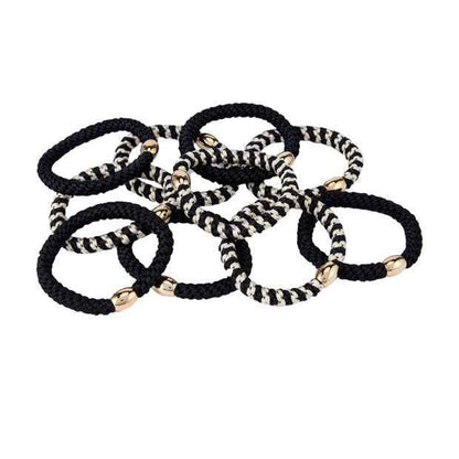 OXX Haircare 10 Piece Hair Elastics - Black and White