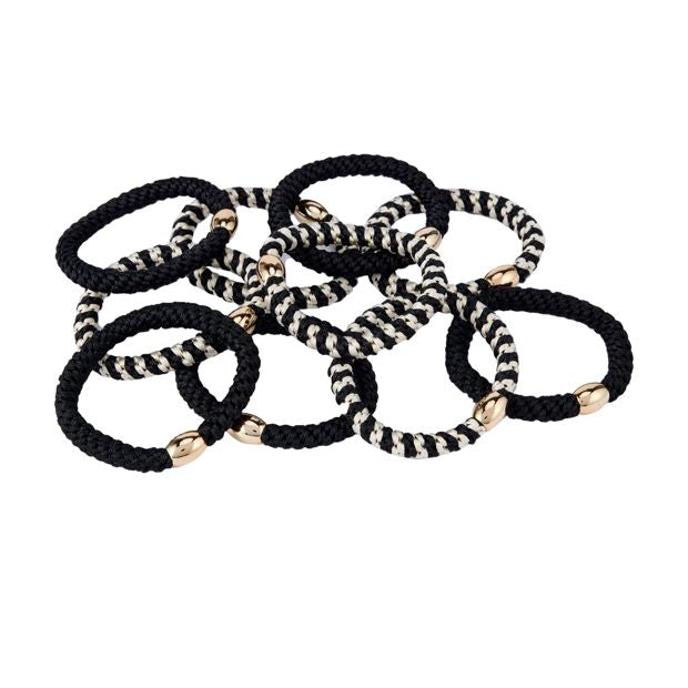 OXX Haircare 10 Piece Hair Elastics - Black and White