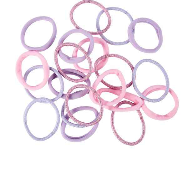 OXX Haircare 20 Piece Hair Elastics - Pink and Lilac