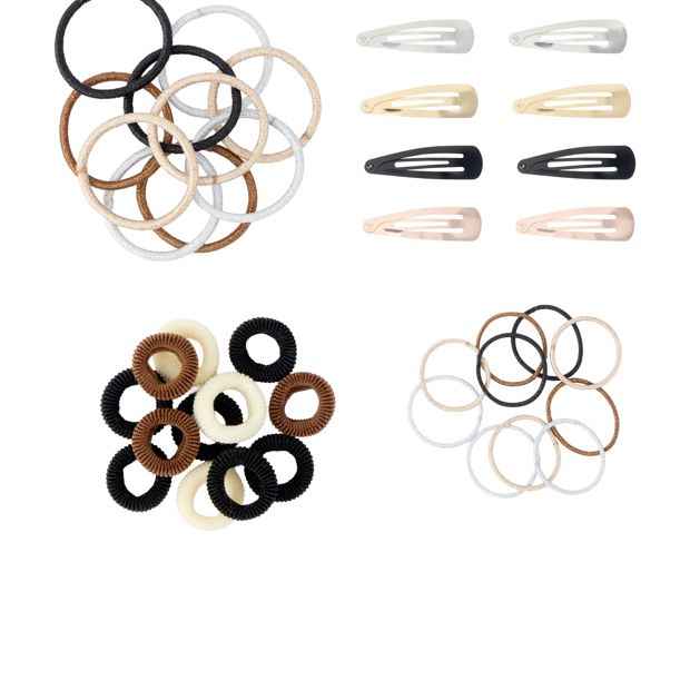 OXX Haircare 40 Piece Hair Elastics and Clips Pack