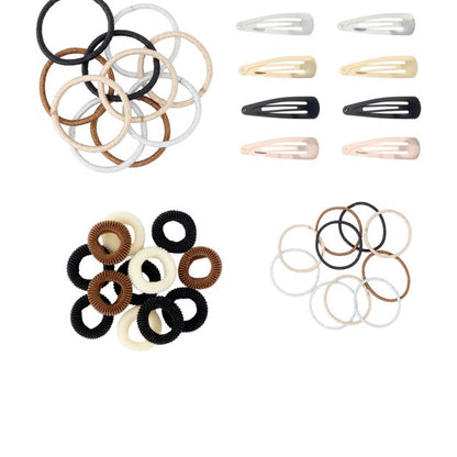 OXX Haircare 40 Piece Hair Elastics and Clips Pack
