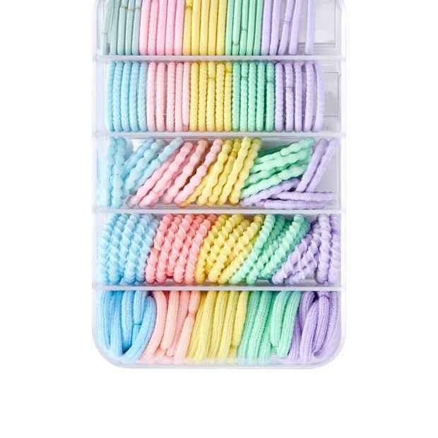 OXX Haircare 125 Piece Hair Elastics with Container