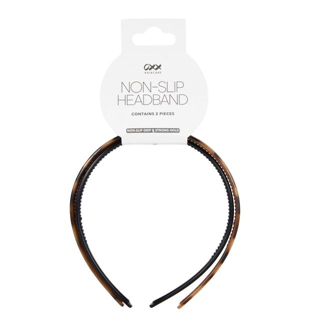 OXX Haircare 2 Piece Non-Slip Headband - Black and Brown
