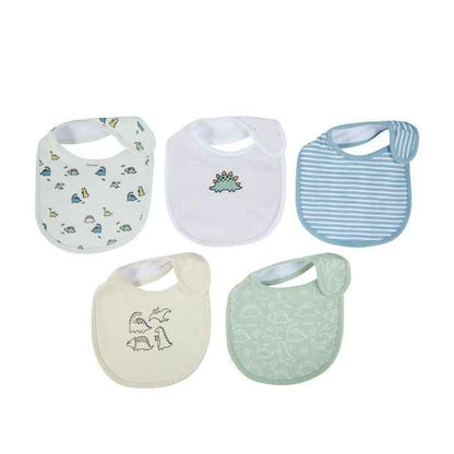 5 Pack Baby Bibs - Dinosaur Print