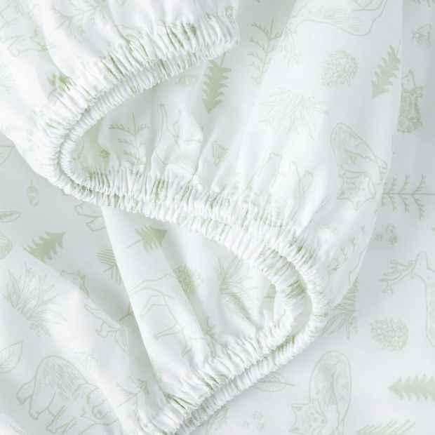 Anko 2 Pack 225 Thread Count Organic Cotton Fitted Cot Sheets - Woodlands