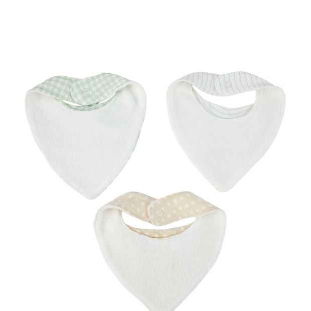 3 Pack Cotton Bandana Bibs - Cross Pattern