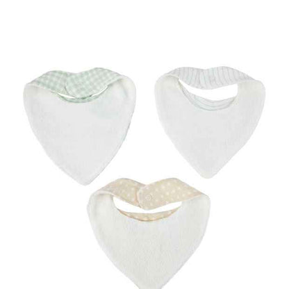 3 Pack Cotton Bandana Bibs - Cross Pattern