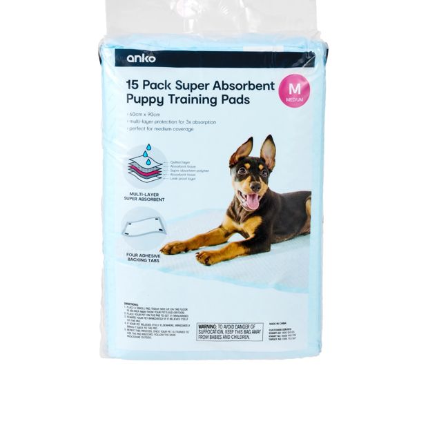 Anko 15 Pack Puppy Pads Super Absorbent - Medium