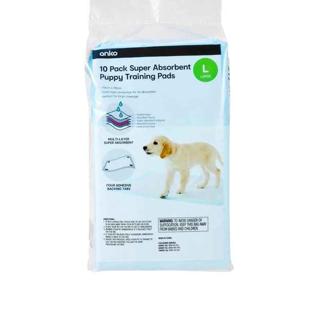 Anko 10 Pack Puppy Pads Super Absorbent, Large