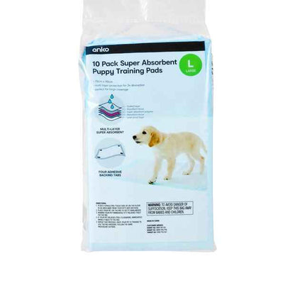 Anko 10 Pack Puppy Pads Super Absorbent, Large