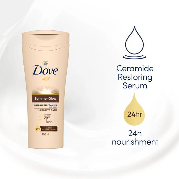 Dove Summer Glow Gradual Tan Body Lotion Medium to Dark 250ml