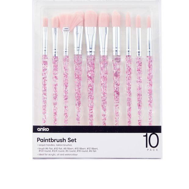 Anko 10 Pack Paintbrush Set
