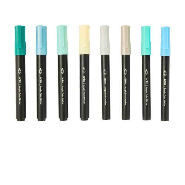 8 Pack Acrylic Paint Markers - Blue