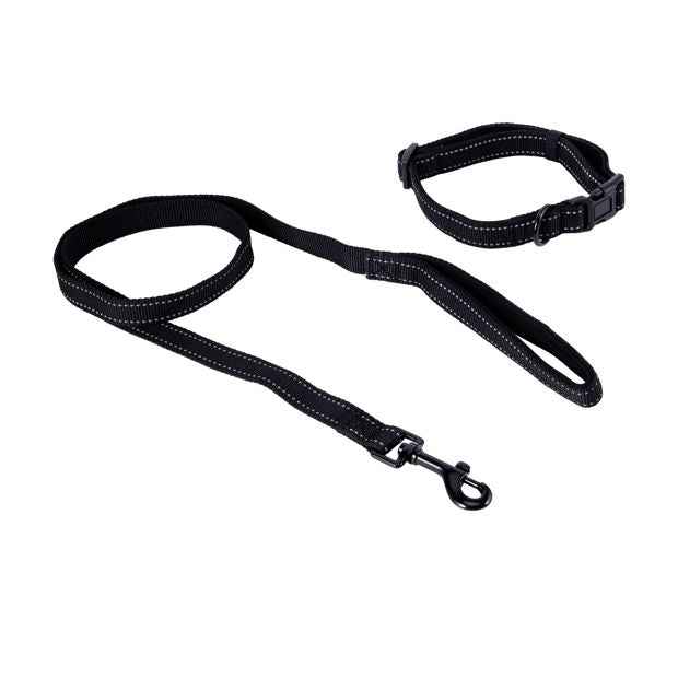 Anko Black Reflective Collar and Lead Set - Medium