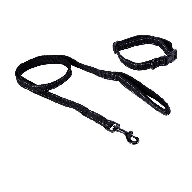 Anko Black Reflective Collar and Lead Set - Medium