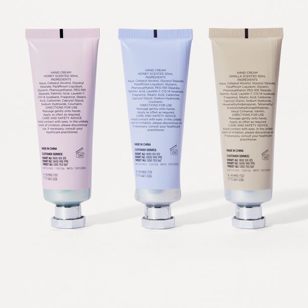OXX Bodycare Hand Cream Trio - Honey and Vanilla Scented
