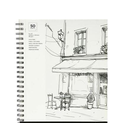 Anko 50 Sheets 9in. x 12in. Sketch Spiral Art Pad